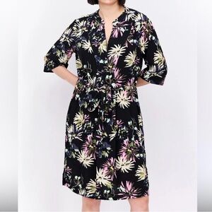 Scotch & Soda Amsterdam Navy Park in Bloom 3/4 Sleeve Dress